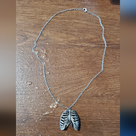 Silver Ribcage Necklace - Picture 2 of 2